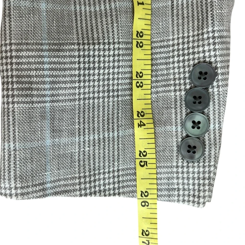 Lauren Ralph Lauren Men's Wool‎ Blend Glen Plaid Blazer Gray Black 2-Button 40R